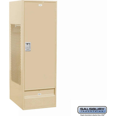 24-inch Wide Standard Gear Metal Locker - 6 Feet High - 24-inch Deep by Salsbury – Tan – Assembled by Salsbury