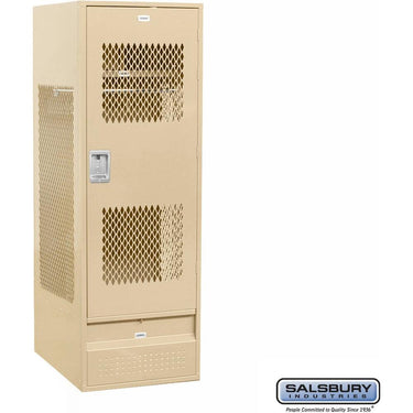 24-inch Wide Vented Gear Metal Locker - 6 Feet High - 24-inch Deep by Salsbury – Tan – Assembled by Salsbury