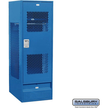 24-inch Wide Vented Gear Metal Locker - 6 Feet High - 24-inch Deep by Salsbury – Blue – Assembled by Salsbury
