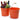 8-1/2" Tangerine Pail Wooden Handle / Case of 10 Pails