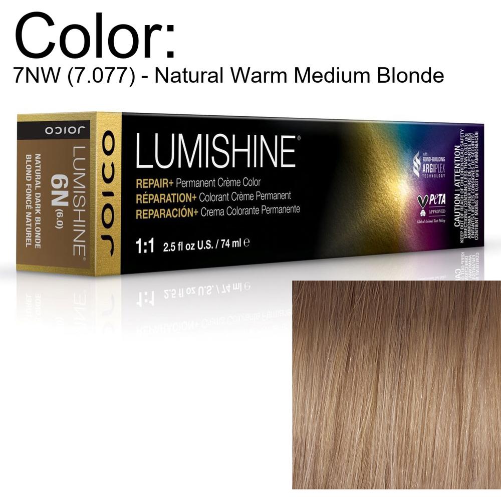 【美品】ASHEL Lumina LumiShine Permanent Creme Color - 7NW (7.077) - Natural Warm