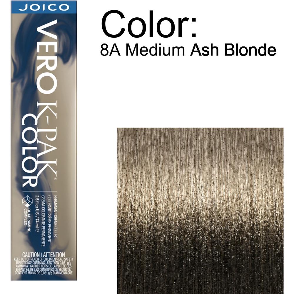 Joico Vero K-PAK Permanent Creme Color - 8A Medium Ash Blonde