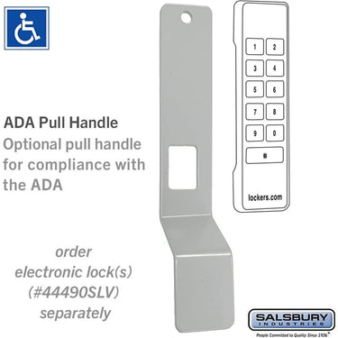 ADA Pull Handle - for Premier Electronic Locks by Salsbury – Silver by Salsbury