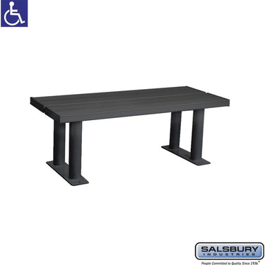 Aluminum ADA Locker Bench - 42-inch Wide by Salsbury – Black by Salsbury