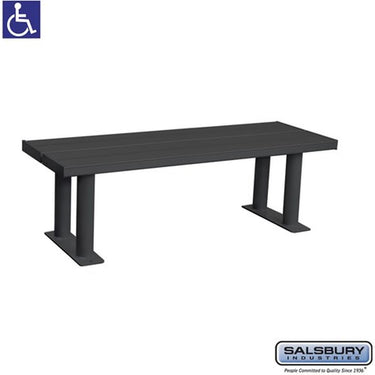 Aluminum ADA Locker Bench - 48-inch Wide by Salsbury – Black by Salsbury