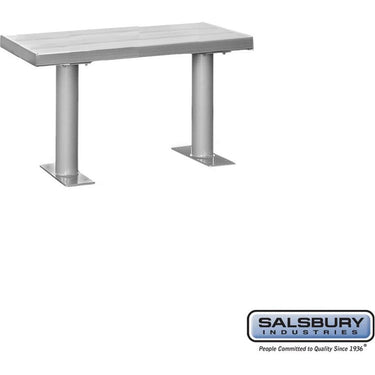 Aluminum Locker Bench - 36-inch Wide - 14-inch Deep by Salsbury – Silver – Bolt Mounted by Salsbury