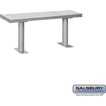 Aluminum Locker Bench - 48-inch Wide - 14-inch Deep by Salsbury – Silver – Bolt Mounted by Salsbury