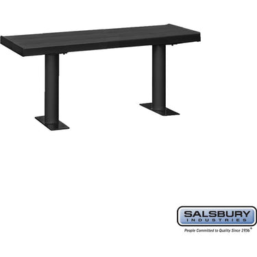 Aluminum Locker Bench - 48-inch Wide - 14-inch Deep by Salsbury – Black – Bolt Mounted by Salsbury