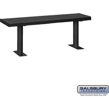 Aluminum Locker Bench - 60-inch Wide - 14-inch Deep by Salsbury – Black – Bolt Mounted by Salsbury