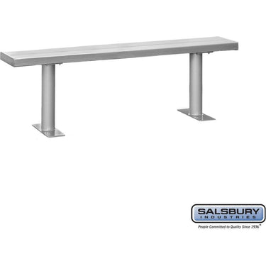 Aluminum Locker Bench - 72-inch Wide - 10-inch Deep by Salsbury – Silver – Bolt Mounted by Salsbury