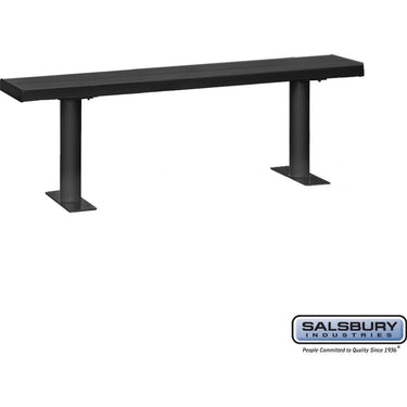 Aluminum Locker Bench - 72-inch Wide - 10-inch Deep by Salsbury – Black – Bolt Mounted by Salsbury