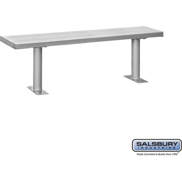 Aluminum Locker Bench - 72-inch Wide - 14-inch Deep by Salsbury – Silver – Bolt Mounted by Salsbury