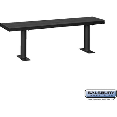 Aluminum Locker Bench - 72-inch Wide - 14-inch Deep by Salsbury – Black – Bolt Mounted by Salsbury