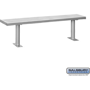Aluminum Locker Bench - 84-inch Wide - 14-inch Deep by Salsbury – Silver – Bolt Mounted by Salsbury