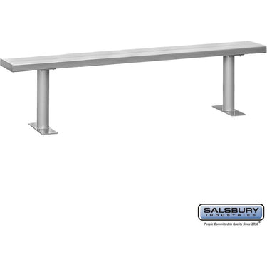 Aluminum Locker Bench - 96-inch Wide - 10-inch Deep by Salsbury – Silver – Bolt Mounted by Salsbury