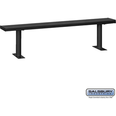Aluminum Locker Bench - 96-inch Wide - 10-inch Deep by Salsbury – Black – Bolt Mounted by Salsbury