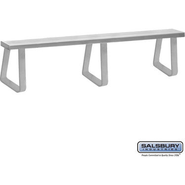 Aluminum Locker Bench - 96-inch Wide - 10-inch Deep - Free-Standing by Salsbury – Silver – Free-Standing by Salsbury