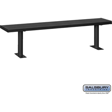 Aluminum Locker Bench - 96-inch Wide - 14-inch Deep by Salsbury – Black – Bolt Mounted by Salsbury