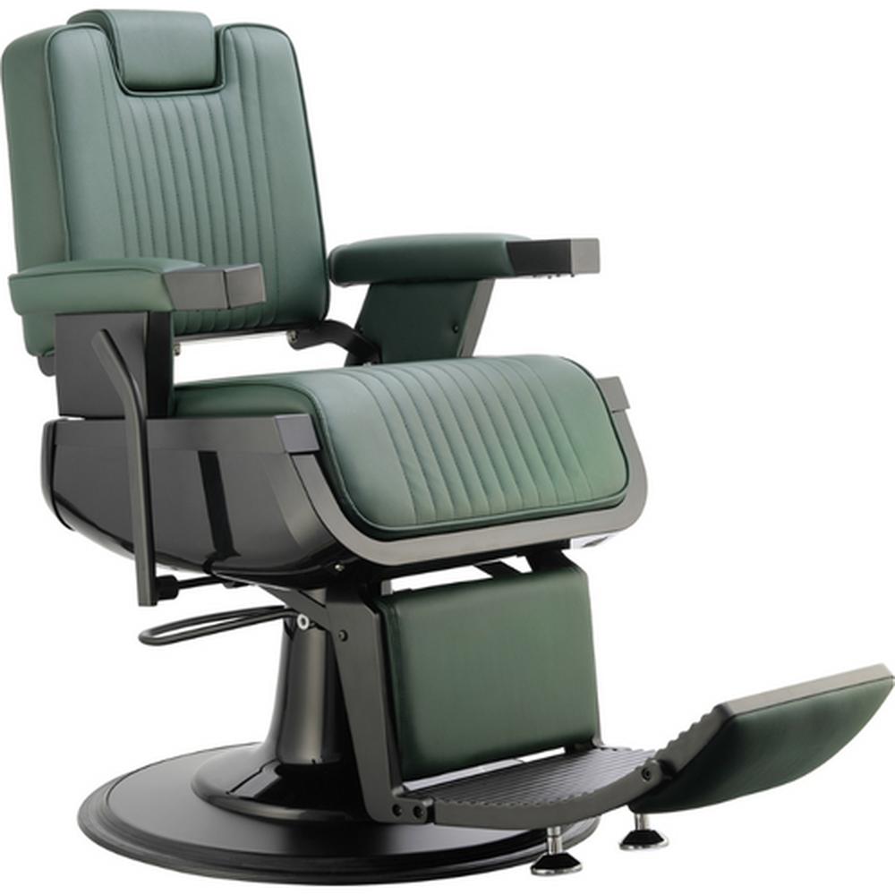 Archer Modern Barber Chair Green with Matte Black Frame by Hans