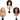 Celebrity - Mini Manikin Head Training Trio - 100% Human Hair - Britney Has Level 12 Blonde Hair, Miles Has Level 2 Brown Hair and Ciara Has Level 2 Brown Textured Hair