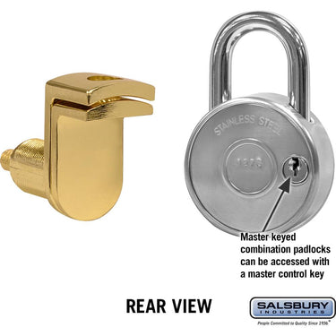 Combination Padlock - with Gold Finish Hasp - for Solid Oak Executive Wood Locker Door by Salsbury – Default Title by Salsbury (view 2)