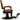 Crosby Vintage Style Barber Chair / Camel with Black Finish by Hans Equipment