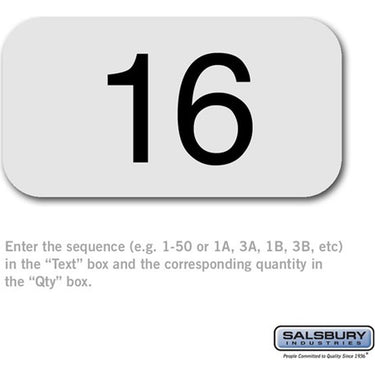 Custom Engraved Number Plate- for Plastic Locker Door by Salsbury – Default Title by Salsbury