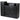 Dallas Reception Desk with Retail Display Case / Black with Silver Accents by HANS Equipment