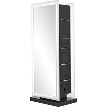 Magic Double LED Lighted Styling Station - BLACK by DIR Salon Furniture