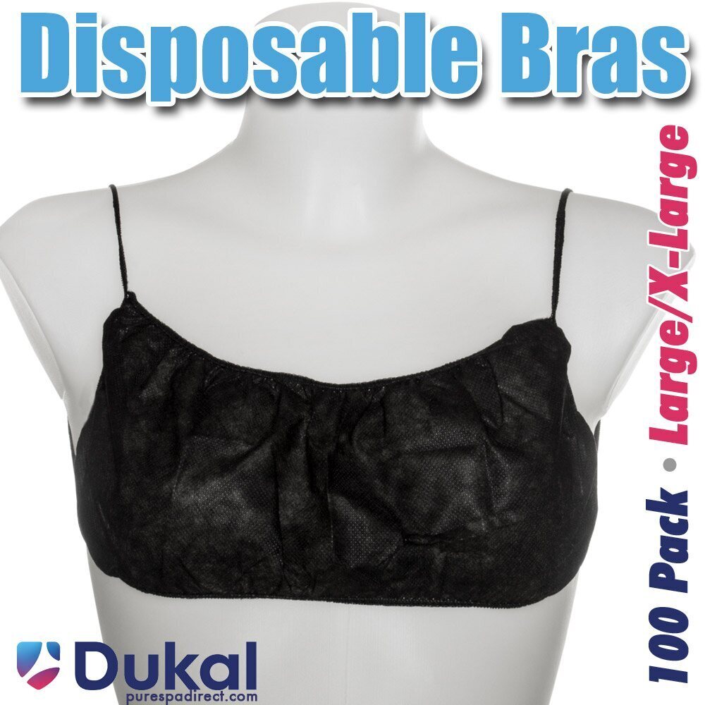 Disposable bras for spa black bulk 50 pack size Large to extra large