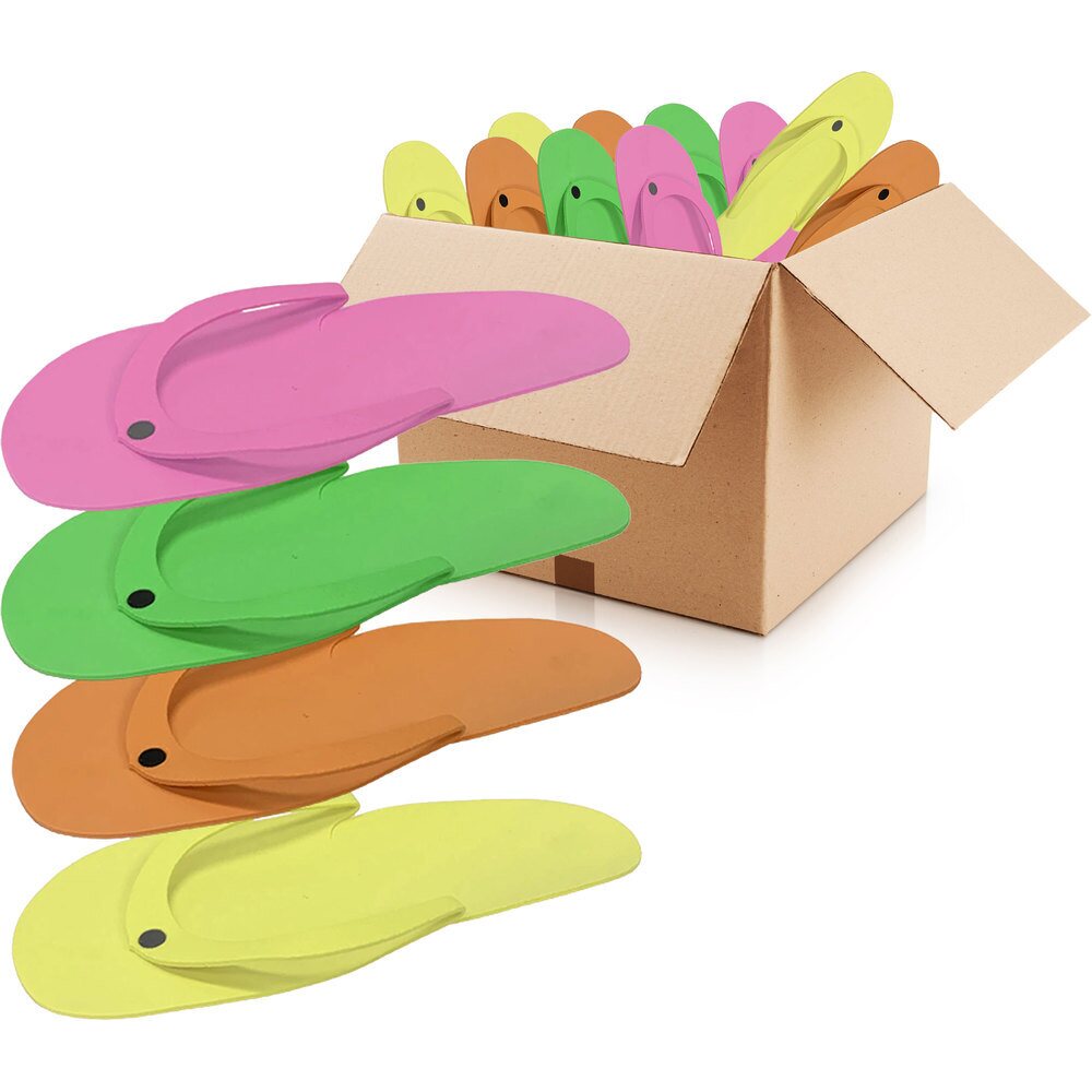 Disposable Thong Pedicure Slippers Button Type Assorted Colors