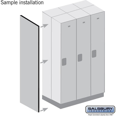 Double End Side Panel - for 24 Inch Deep Designer Wood Locker - without Sloping Hood by Salsbury – Black by Salsbury