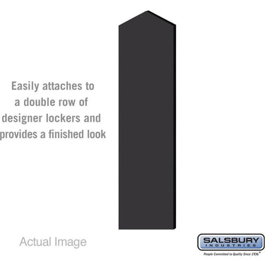 Double End Side Panel - for 5 Feet High - 15 Inch Deep Designer Wood Locker - with Sloping Hood by Salsbury – Black by Salsbury