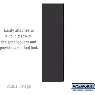 Double End Side Panel - for 5 Feet High - 15 Inch Deep Designer Wood Locker - without Sloping Hood by Salsbury – Black by Salsbury