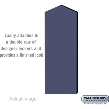 Double End Side Panel - for 5 Feet High - 21 Inch Deep Designer Wood Locker - with Sloping Hood by Salsbury – Blue by Salsbury