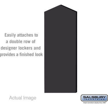 Double End Side Panel - for 5 Feet High - 21 Inch Deep Designer Wood Locker - with Sloping Hood by Salsbury – Black by Salsbury