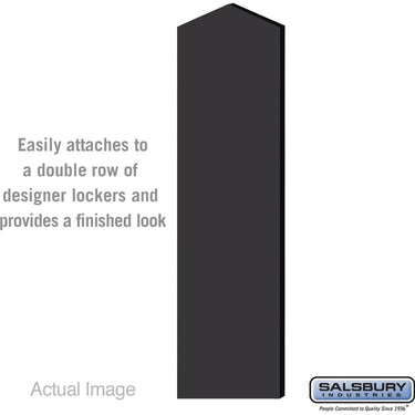 Double End Side Panel - for 6 Feet High - 18 Inch Deep Designer Wood Locker - with Sloping Hood by Salsbury – Black by Salsbury