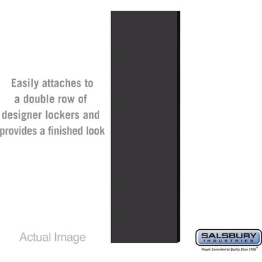 Double End Side Panel - for 6 Feet High - 18 Inch Deep Designer Wood Locker - without Sloping Hood by Salsbury – Black by Salsbury