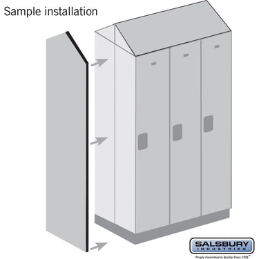 Double End Side Panel - for 6 Feet High - 21 Inch Deep Designer Wood Locker - with Sloping Hood by Salsbury – Black by Salsbury