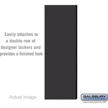 Double End Side Panel - for 6 Feet High - 21 Inch Deep Designer Wood Locker - without Sloping Hood by Salsbury – Black by Salsbury