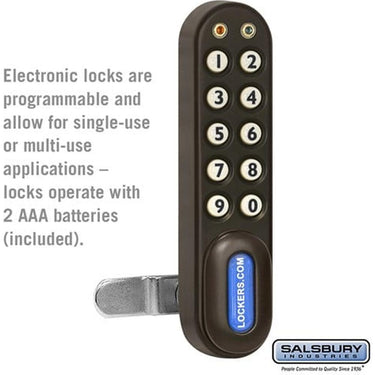 Electronic Lock - Factory Installed on Box Style Metal Locker Door by Salsbury – Black by Salsbury