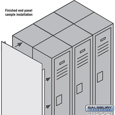 Finished Double End Panel - for 6 Feet High 15 Inch Deep Metal Locker by Salsbury – Blue by Salsbury