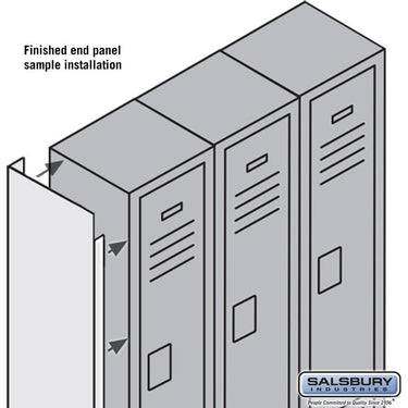 Finished End Panel - for 5 Feet High 15 Inch Deep Metal Locker by Salsbury – Blue by Salsbury