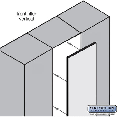 Front Filler - Vertical - 15-inch Wide - 72-inch High for Premier Wood Locker by Salsbury – Arctic White by Salsbury