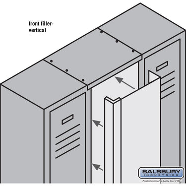 Front Filler - Vertical - 9 Inch Wide - for 5 Feet High Metal Locker by Salsbury – Blue by Salsbury