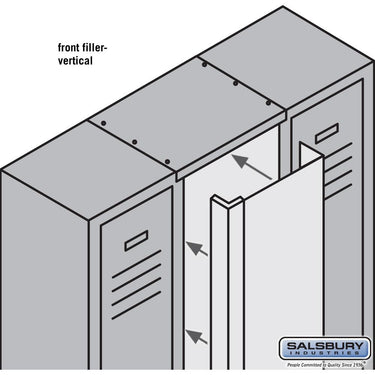 Front Filler - Vertical - 9 Inch Wide - for 6 Feet High Metal Locker by Salsbury – Blue by Salsbury