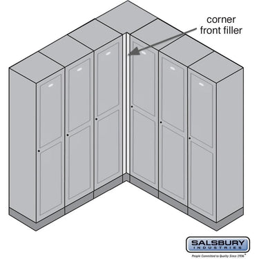 Front Filler - Vertical - Corner - for Solid Oak Executive Wood Locker by Salsbury – Dark by Salsbury