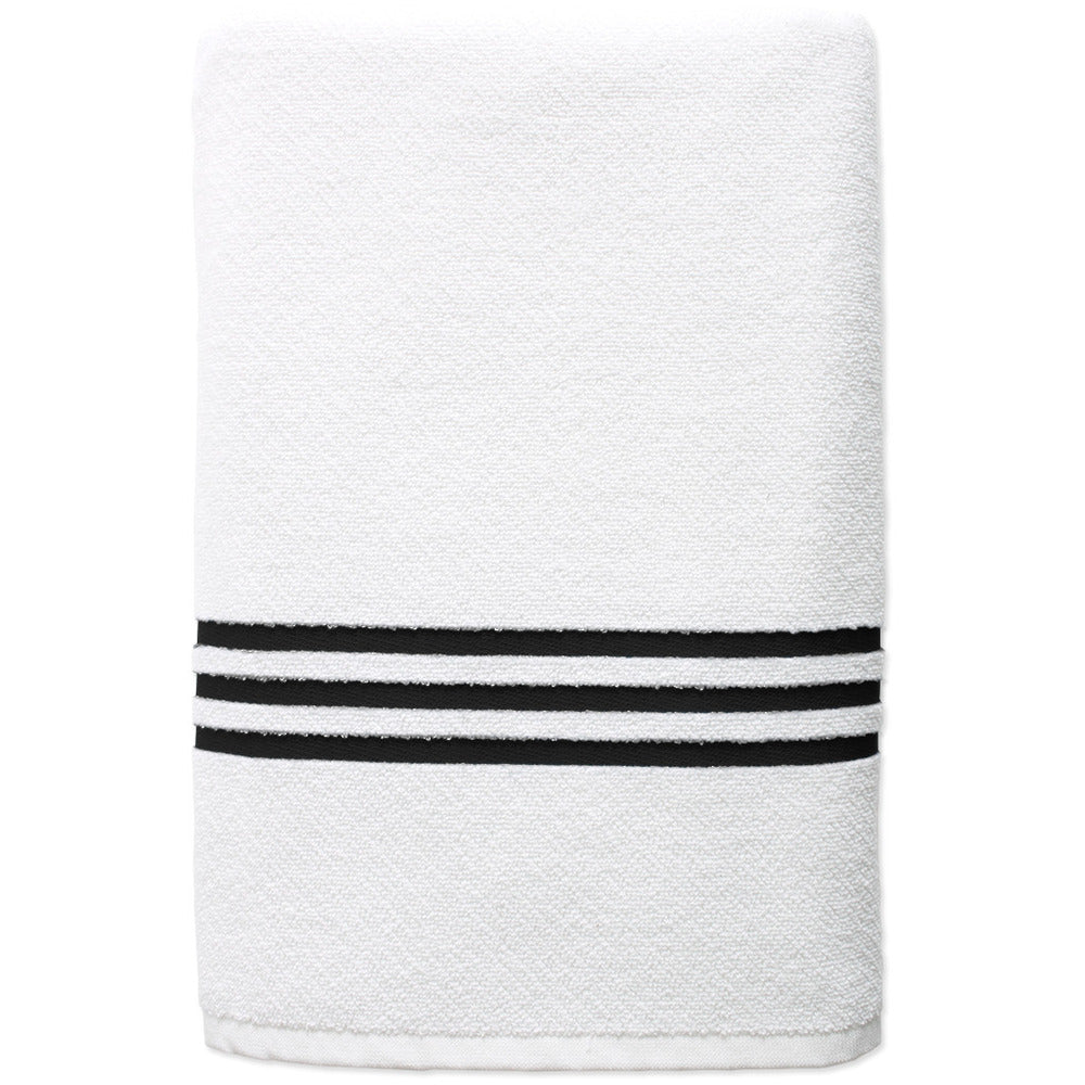 Luxurious Oversized Pool Towels / 36" X 68" / White with Black Stripes ...