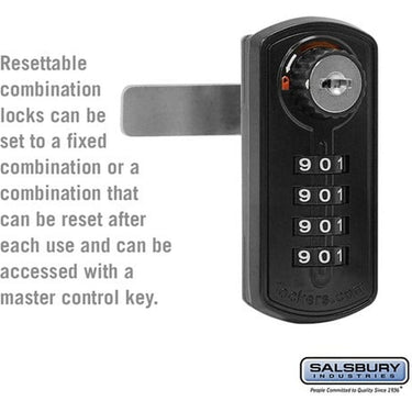 Resettable Combination Lock - for Designer Wood Locker Door by Salsbury – Black by Salsbury