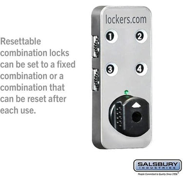 Resettable Combination Lock - for Premier Open Access & Gear Locker Door by Salsbury – Silver by Salsbury